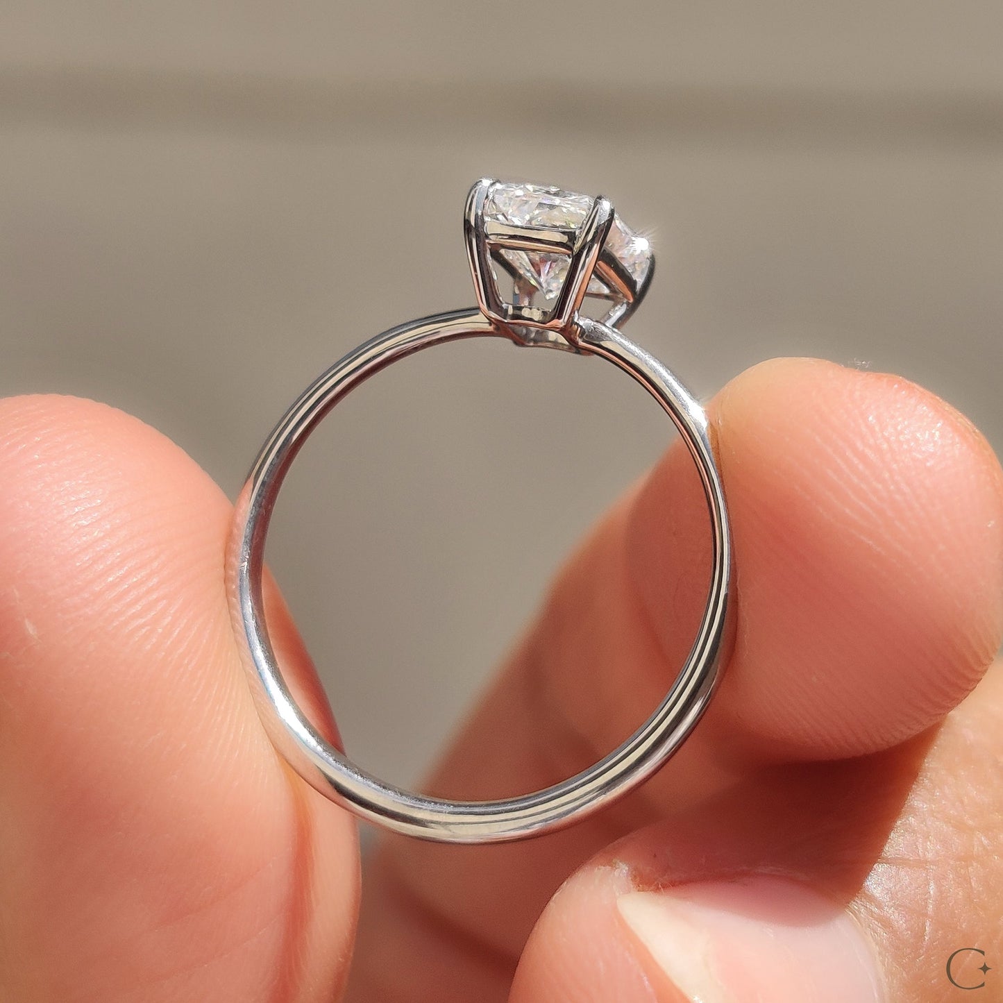Radiant Cut Solitaire Ring With Secure Claw Prongs