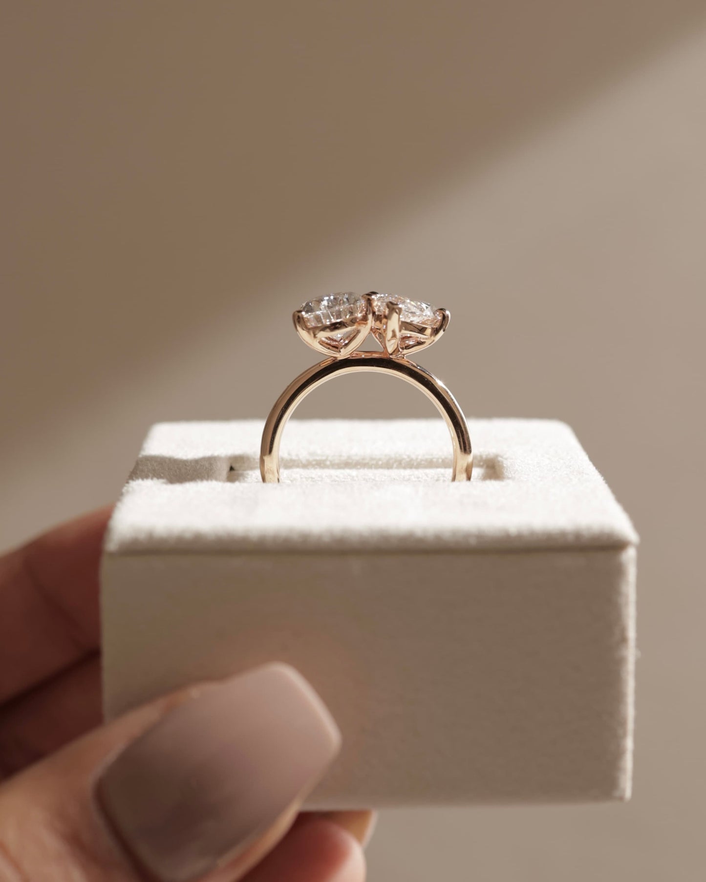 Dolly - Pear and Marquise Claw Toi et Moi Engagement Ring - Yellow Gold