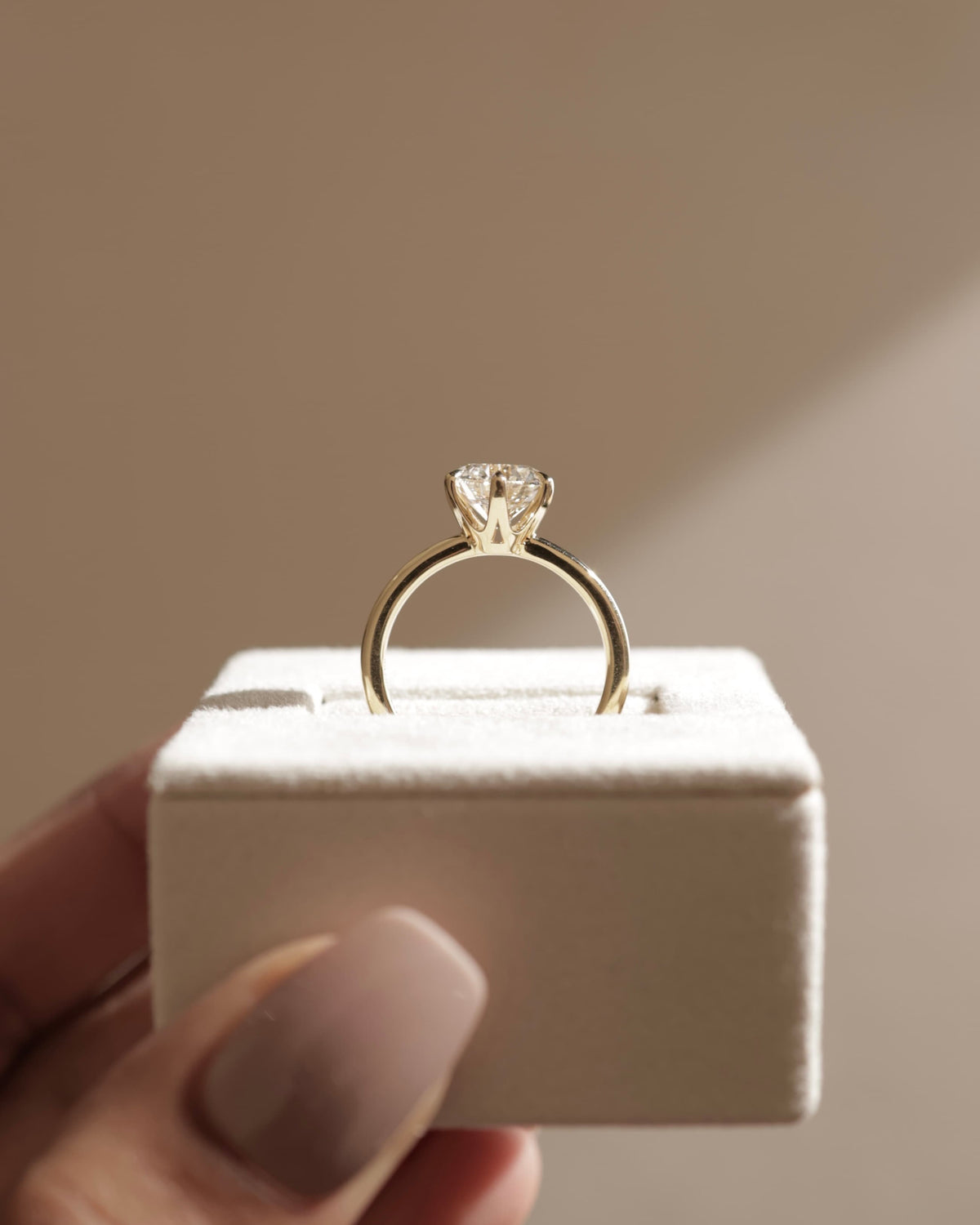 Mariah - Round Claw Solitaire with Crown Gallery Engagement Ring - Platinum