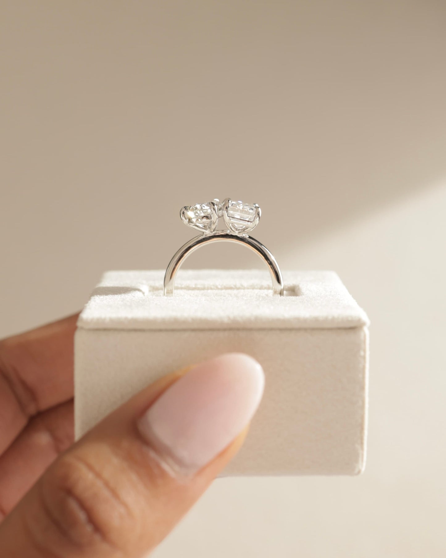 Morgan - Pear and Radiant Claw Toi et Moi Engagement Ring - Yellow Gold