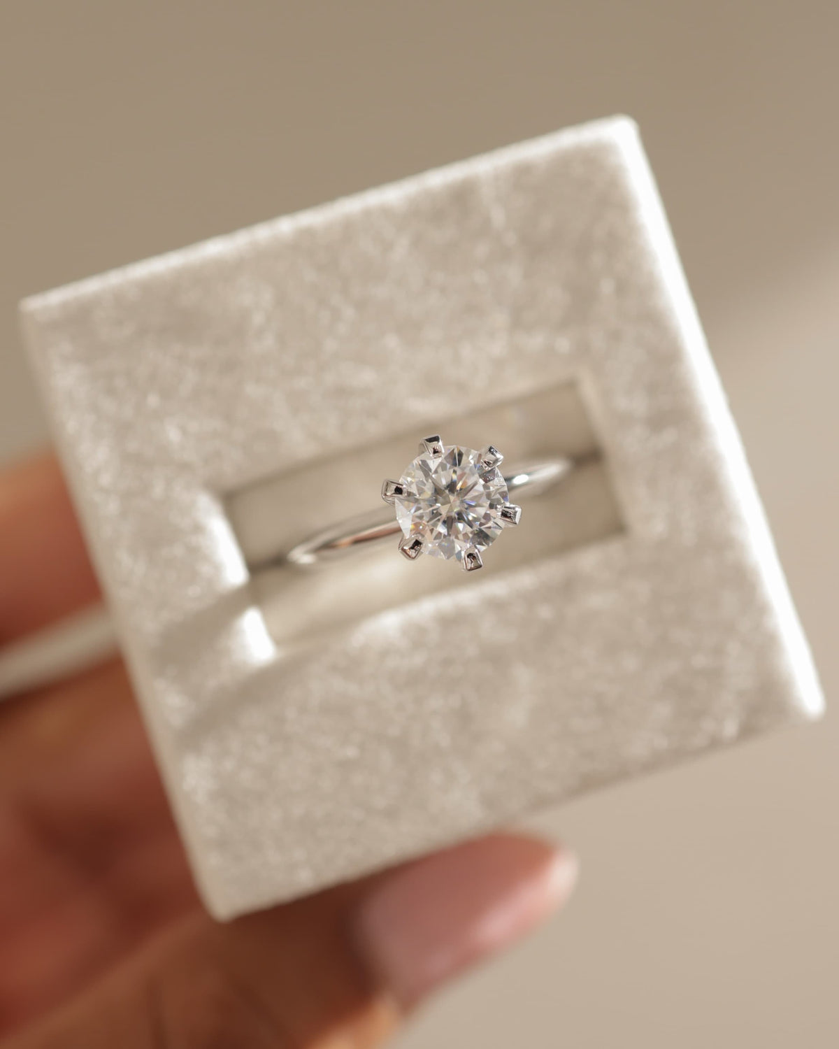 Caroline - Round Claw Solitaire with Knife Edge Band Engagement Ring - Yellow Gold