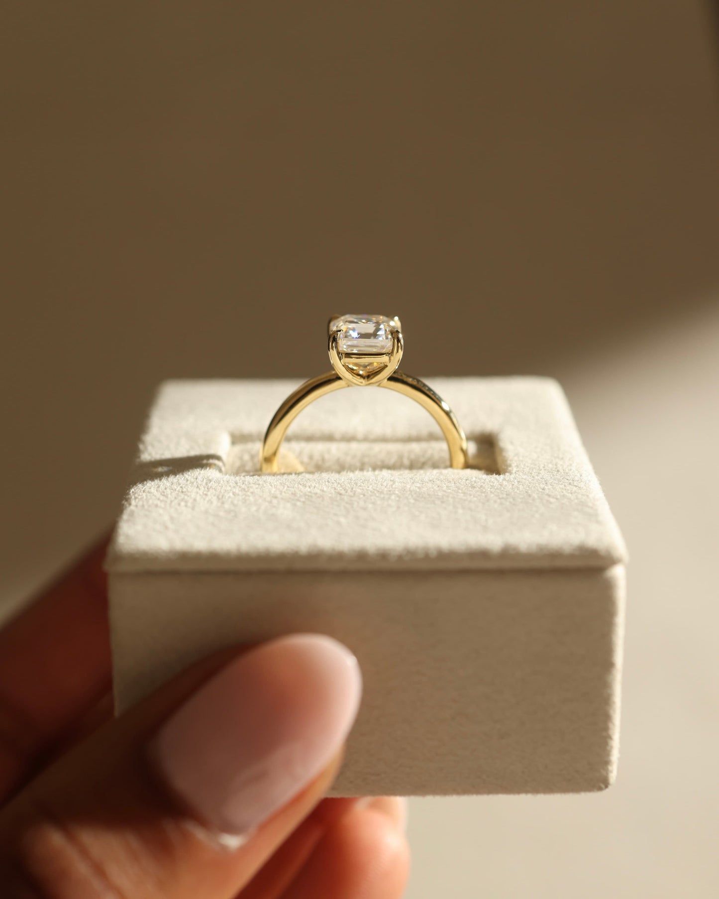 Emmy - Asscher Claw Solitaire Engagement Ring - Yellow Gold