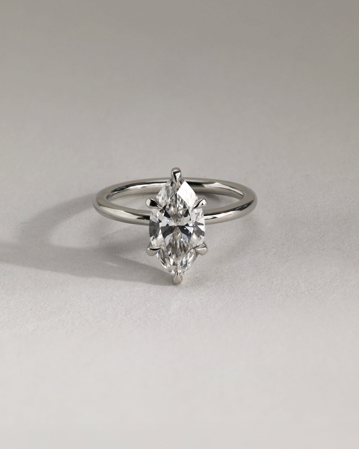 Stephanie - Marquise Claw Solitaire Engagement Ring - Platinum
