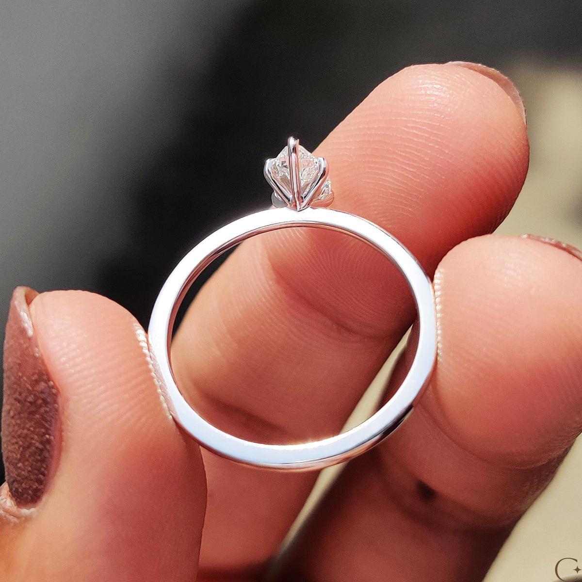 Pear Shaped Diamond Ring In Solitaire Style