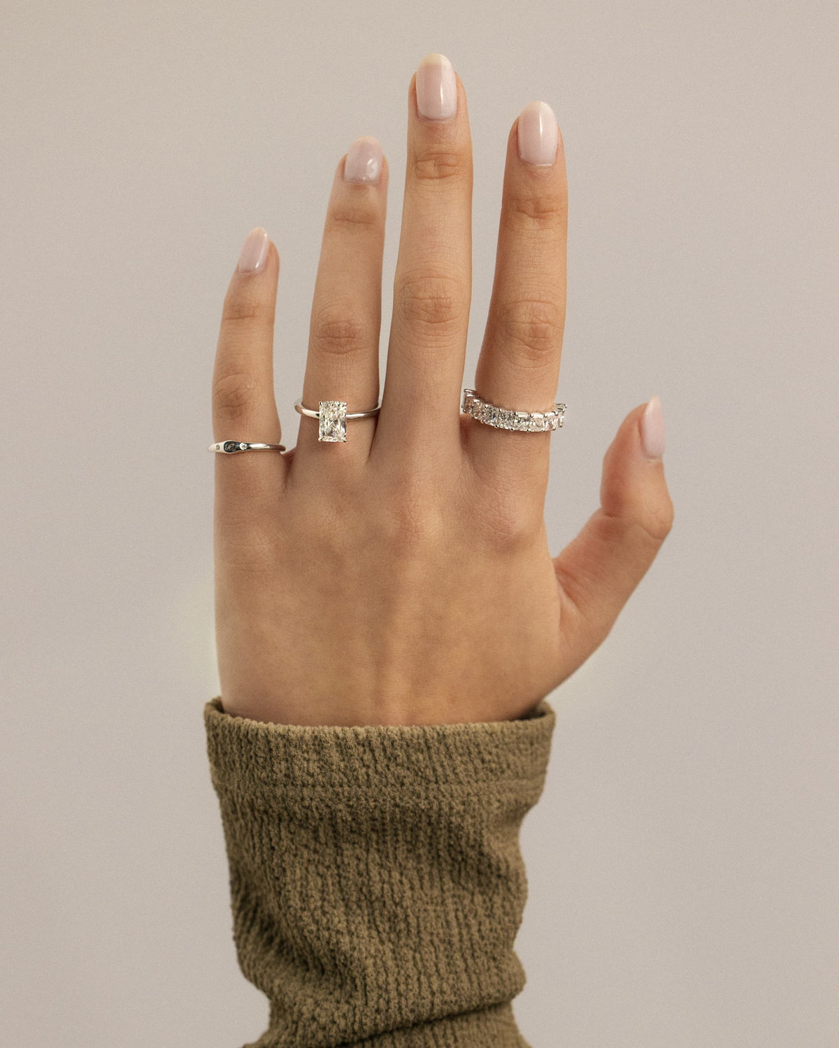 Liberty - Radiant Claw Solitaire with Wrap Around Hidden Halo Engagement Ring - Rose Two-Tone