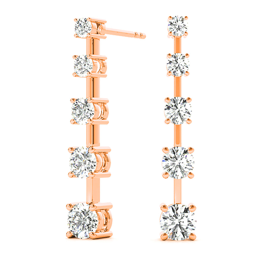 2.00 ctw Diamond Drop Earrings Journey Style