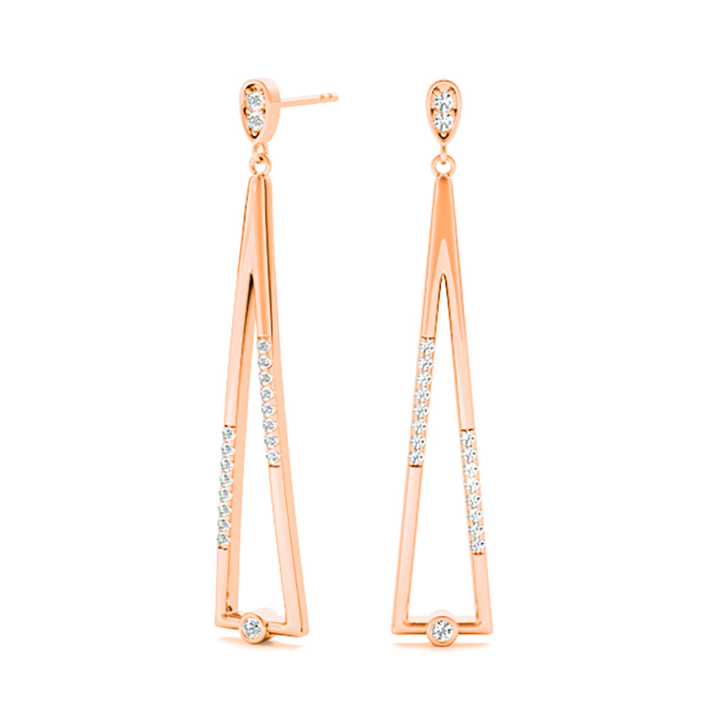 0.25 ctw Diamond Modern Drop Earrings - Platinum 950