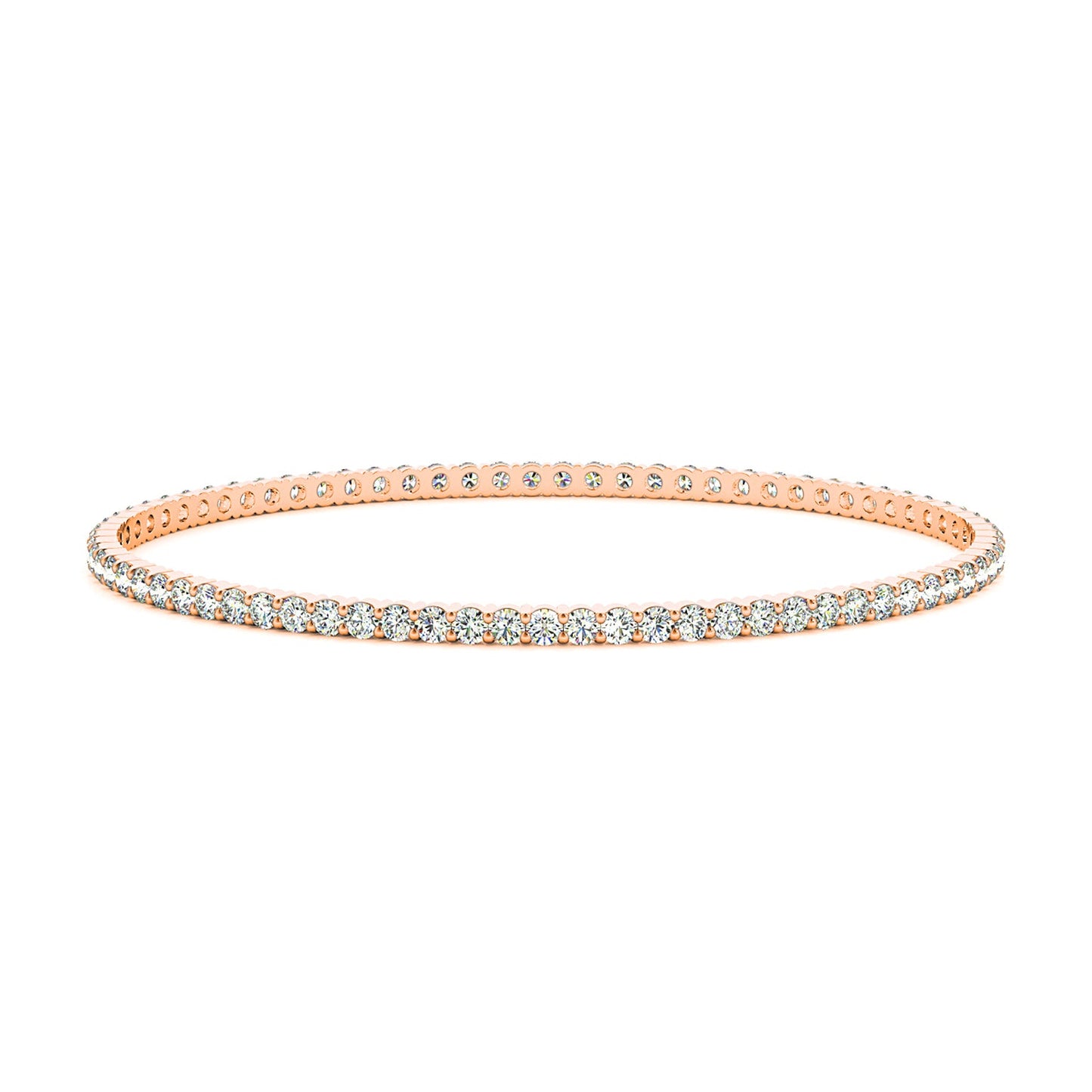 1.75 ctw Diamond Eternity Bangle Bracelet - 18K Rose Gold