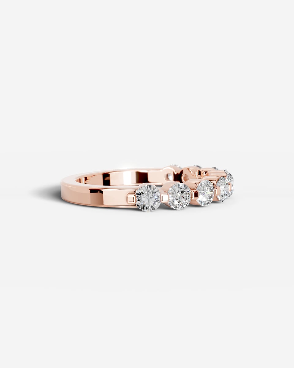 Amari Lab Grown Round Diamond Wedding Ring - Rose Gold