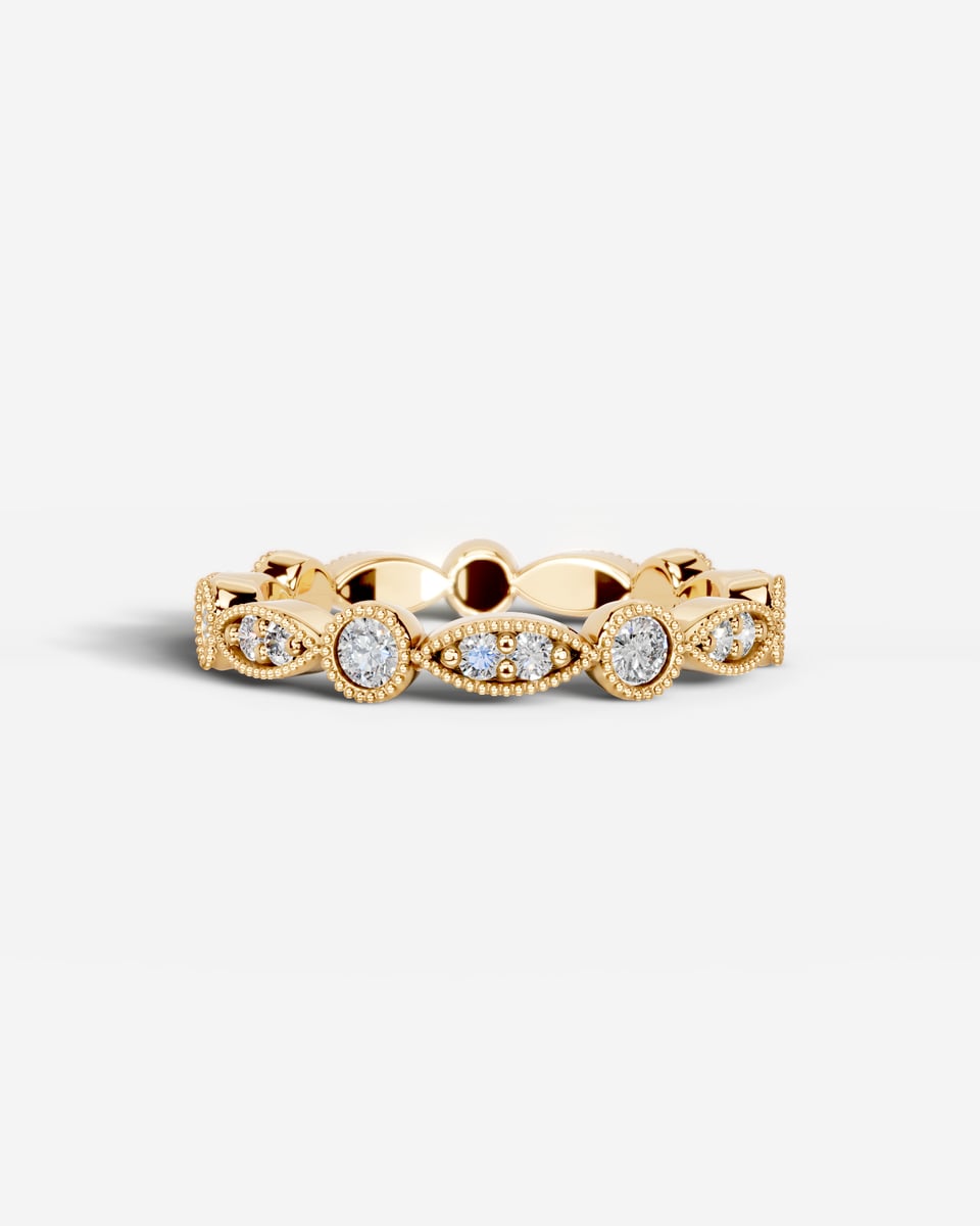 Amelia Lab Grown Round Diamond Wedding Ring - Yellow Gold