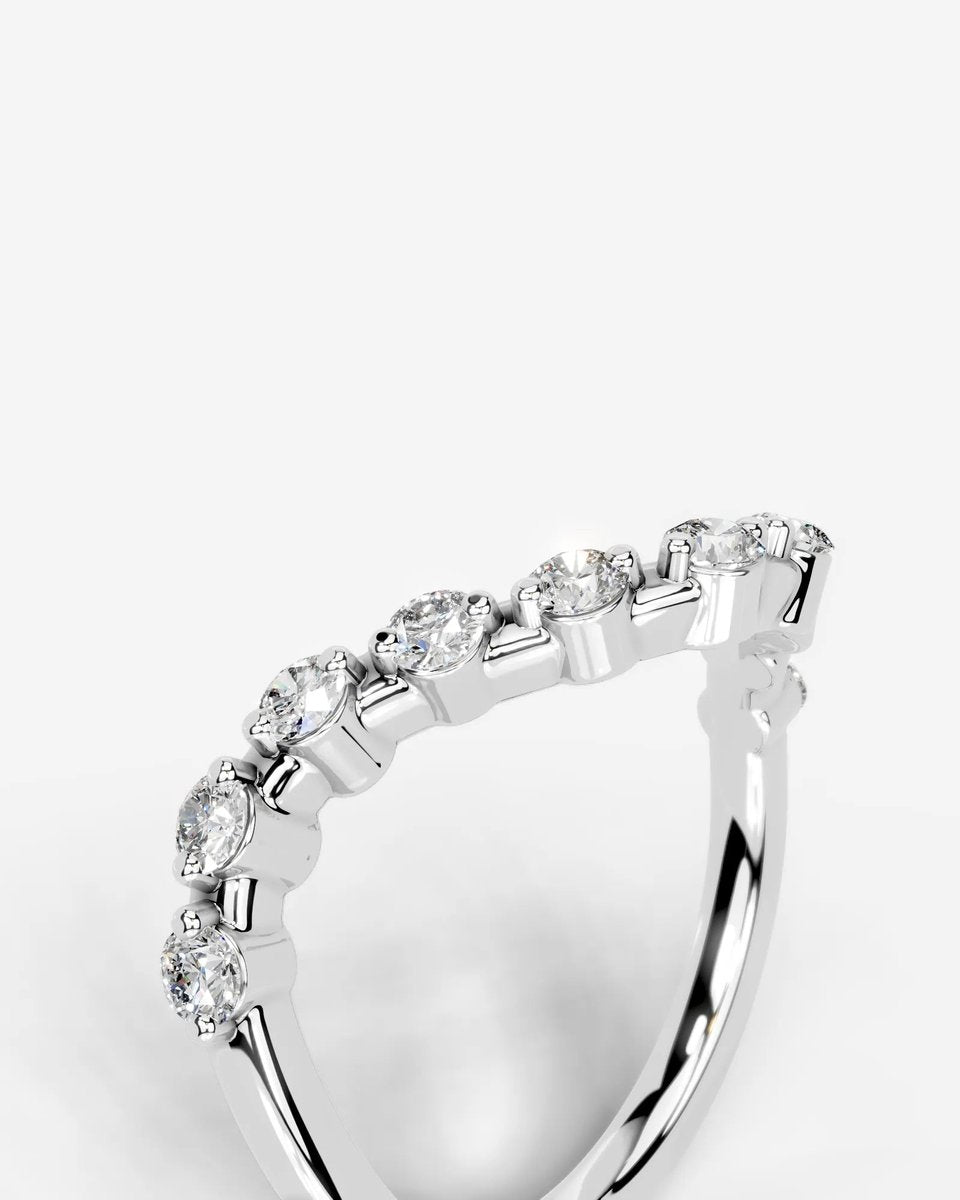 Angie Round Lab Grown Round Diamond Wedding Ring - White Gold