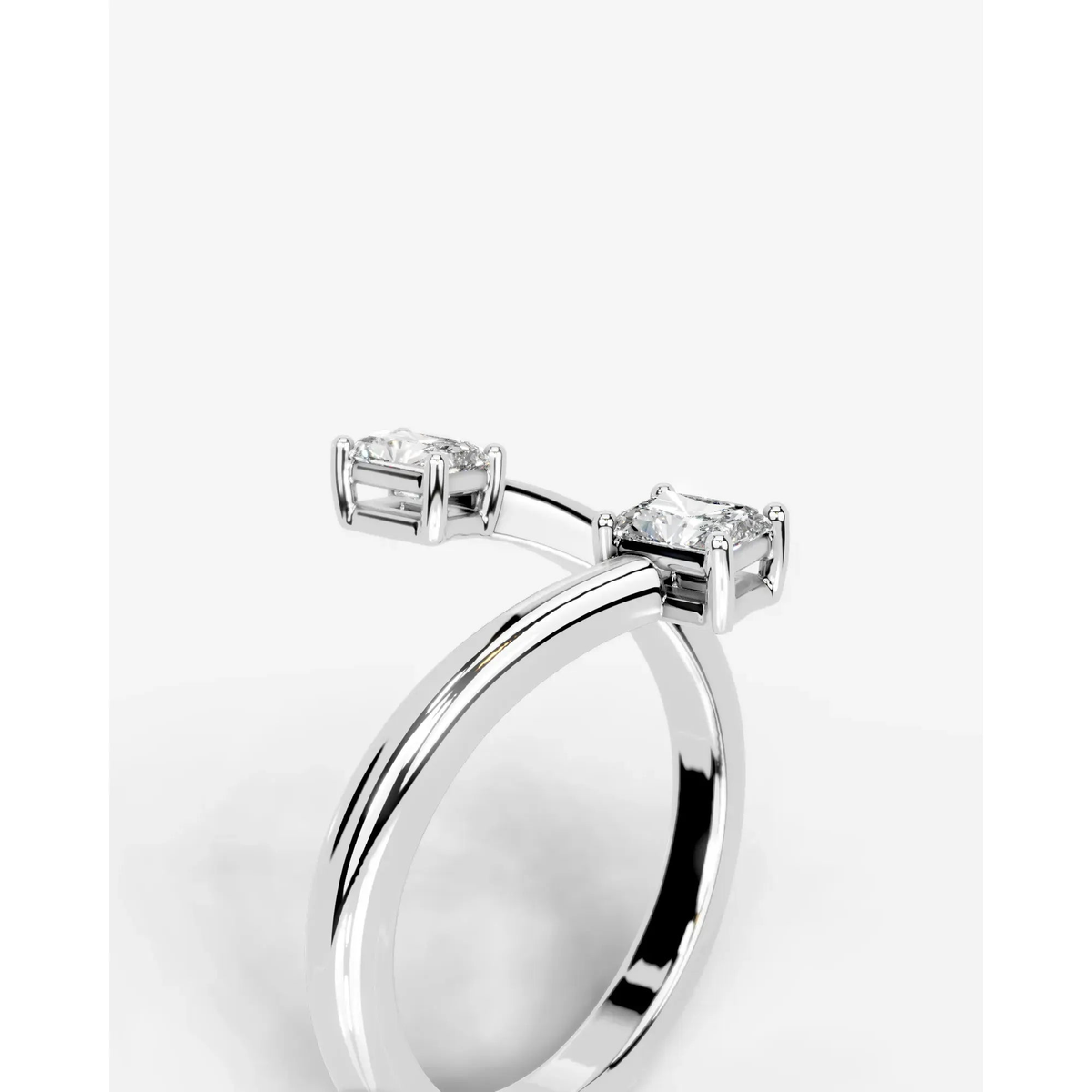 Anita Elongated Radiant Lab Grown Elongated Radiant Diamond Wedding Ring - White Gold - 18K - 4ct