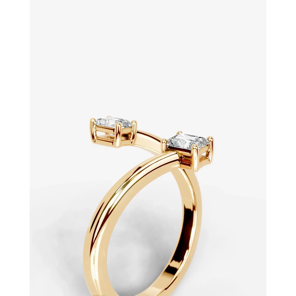 Anita Elongated Radiant Lab Grown Elongated Radiant Diamond Wedding Ring - Yellow Gold