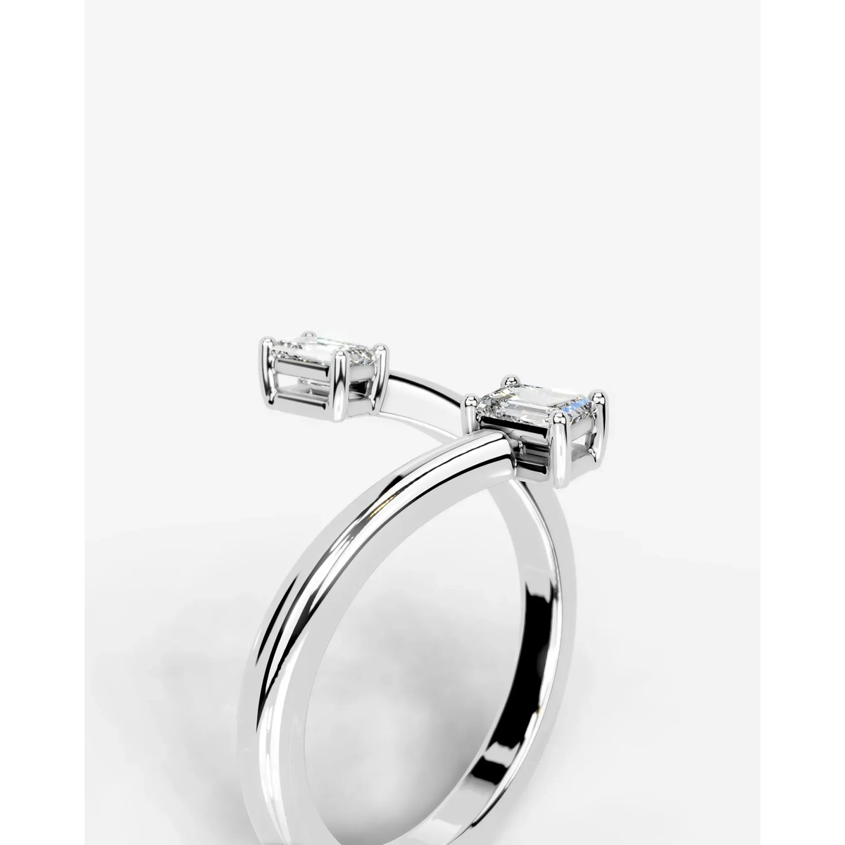 Anita Emerald Lab Grown Emerald Diamond Wedding Ring - White Gold - 18K - 4ct