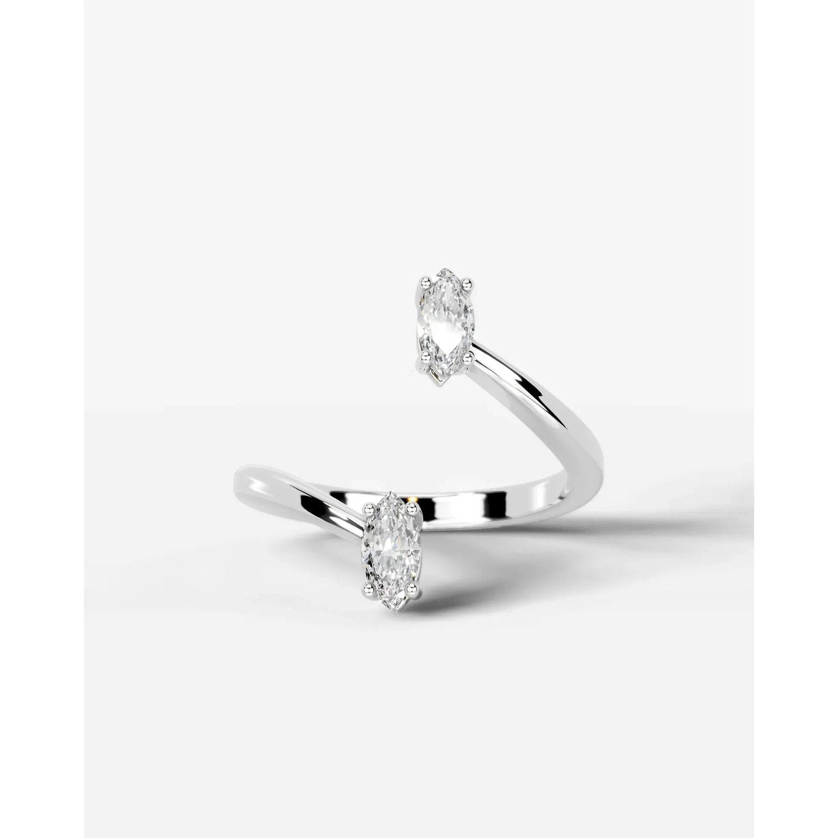 Anita Marquise Lab Grown Round Diamond Wedding Ring - Platinum
