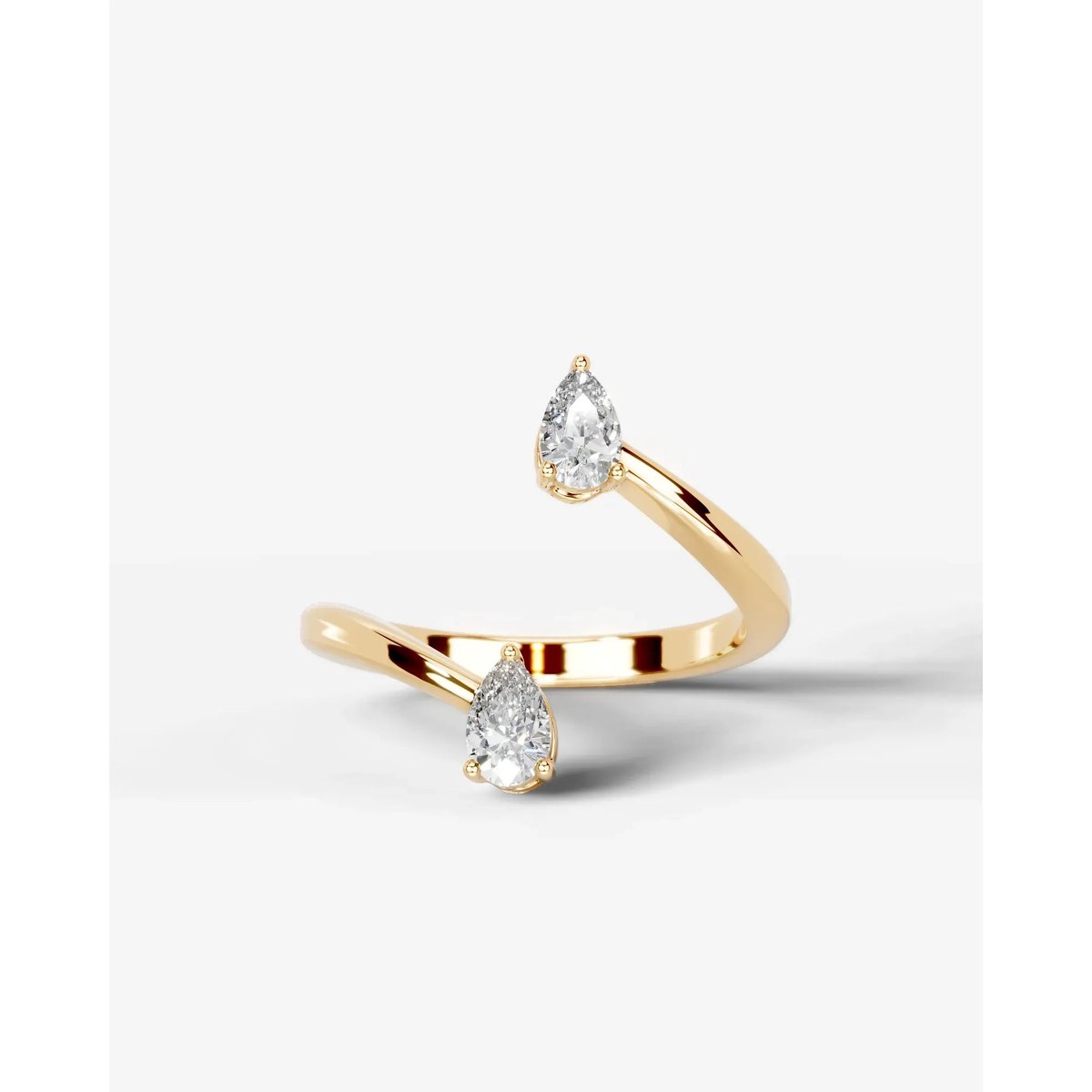 Anita Pear Lab Grown Round Diamond Wedding Ring - Platinum