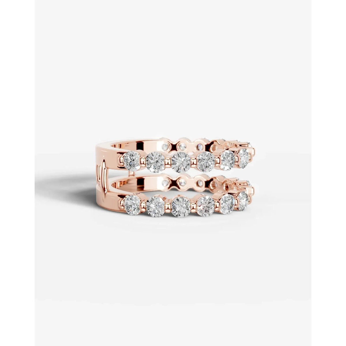 Ashley Lab Grown Round Diamond Wedding Ring - Rose Gold