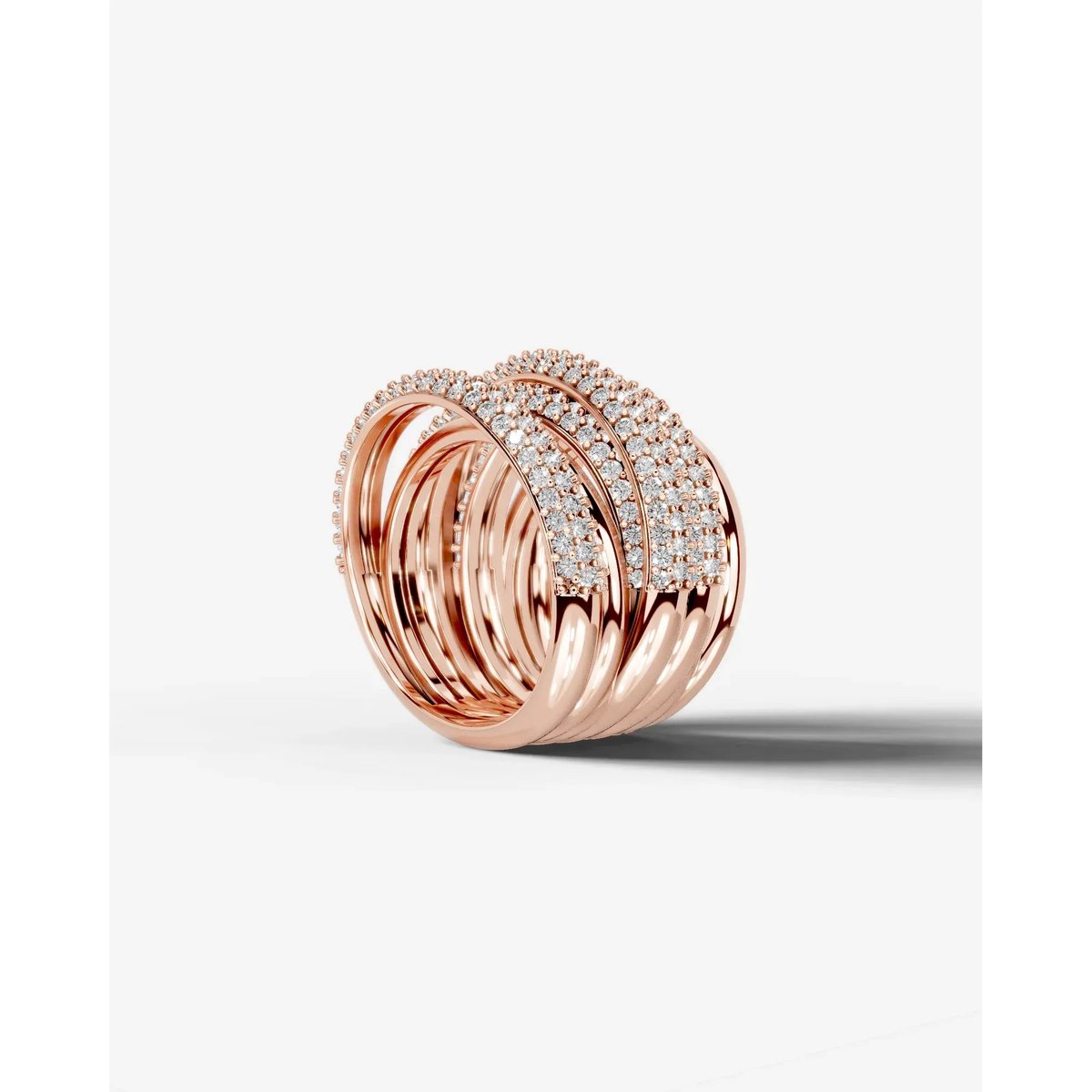 Aurora Lab Grown Round Diamond Wedding Ring - Rose Gold