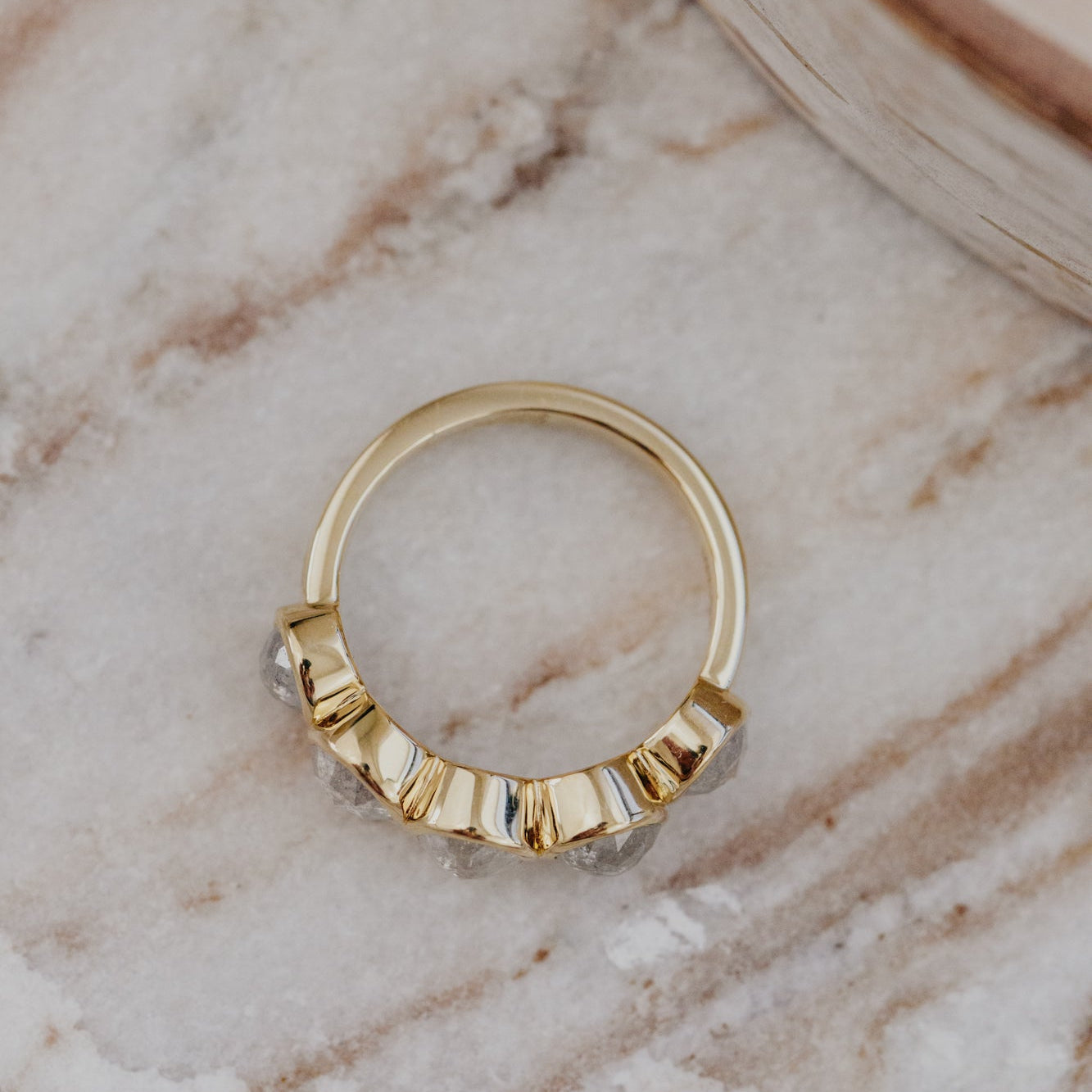 The Blaine Round Rustic Diamond Ring
