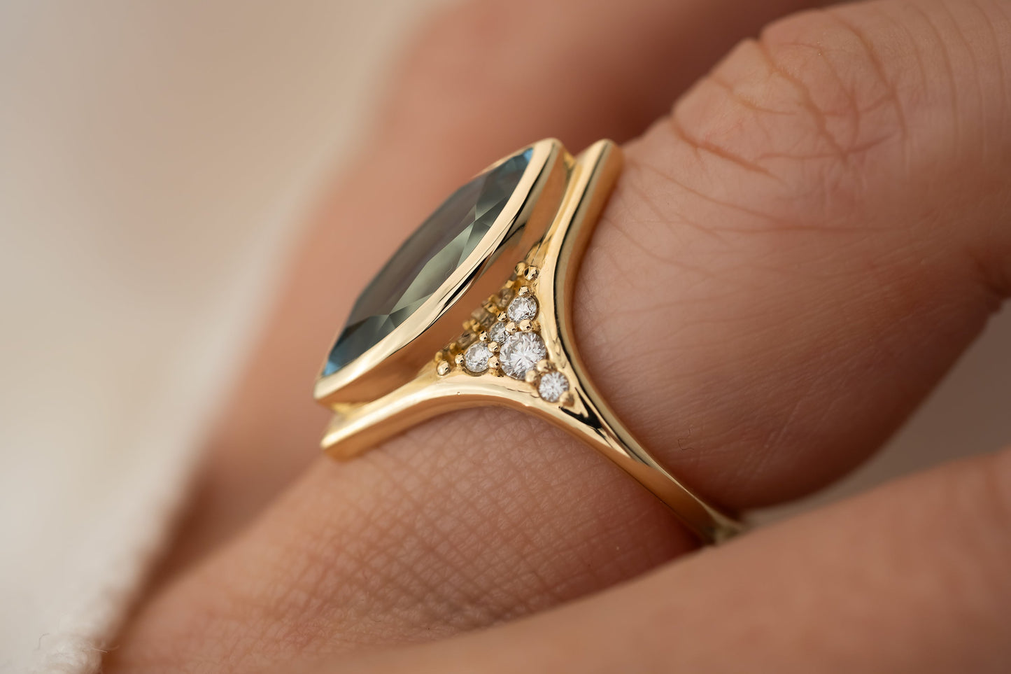 The Acrux Ring | 2.58 CT Marquise Aquamarine