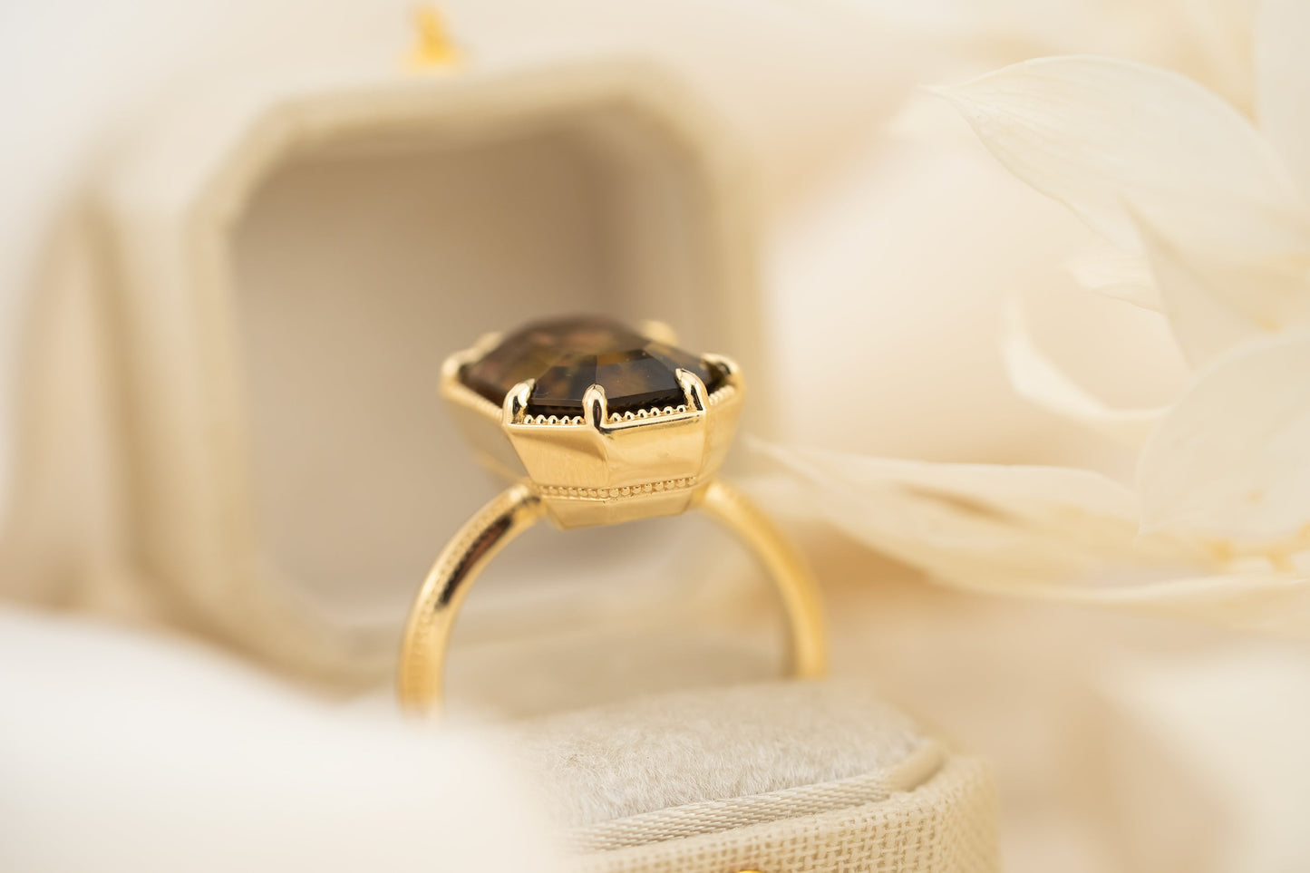 The Apate Ring | 8.46 CT Emerald Cut Watermelon Tourmaline