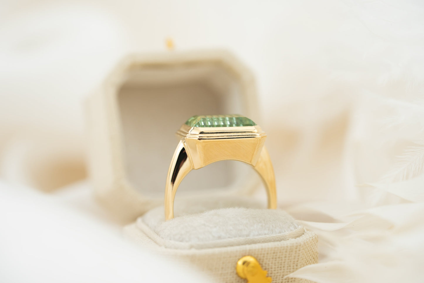 The Serenity Ring | 6.02 CT Deep Concave™ Seafoam Tourmaline