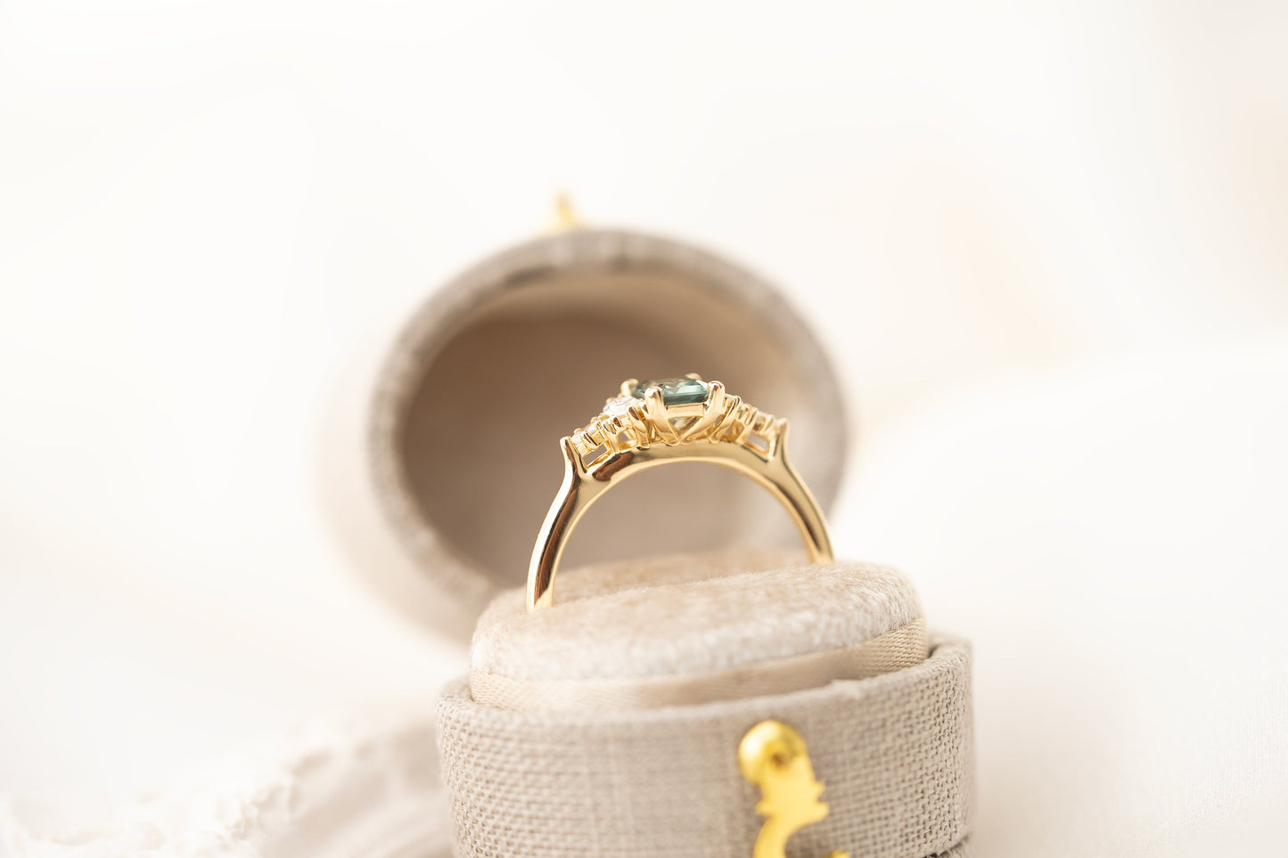 The Maeve Ring | 0.64 CT Emerald Cut Blue Montana Sapphire