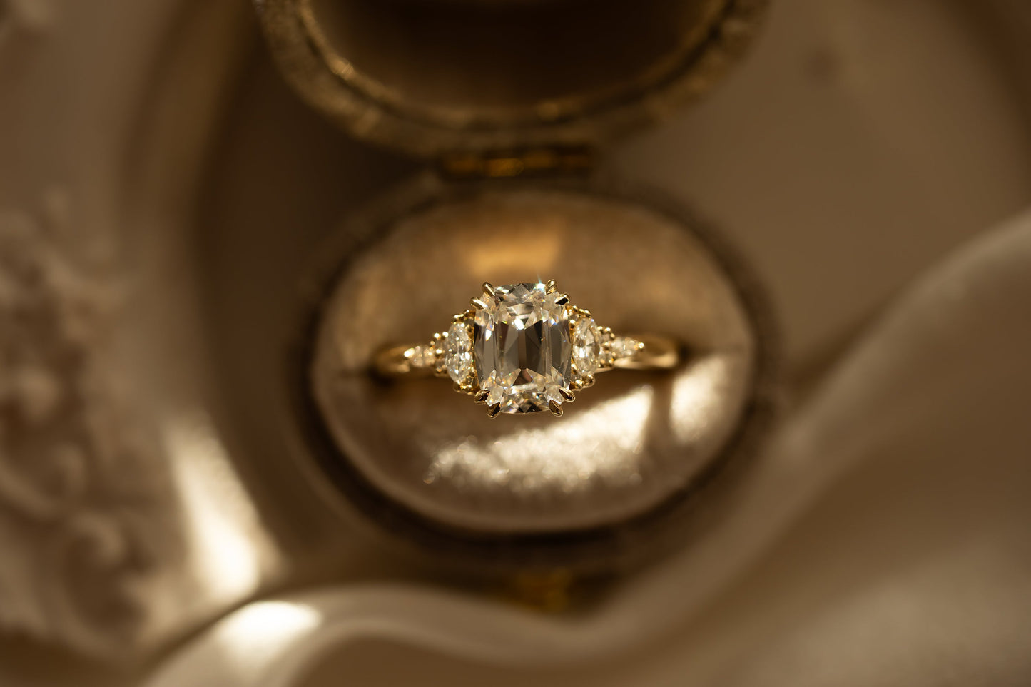 The Low Maeve Ring | 1.57 CT Old Mine Cushion Diamond