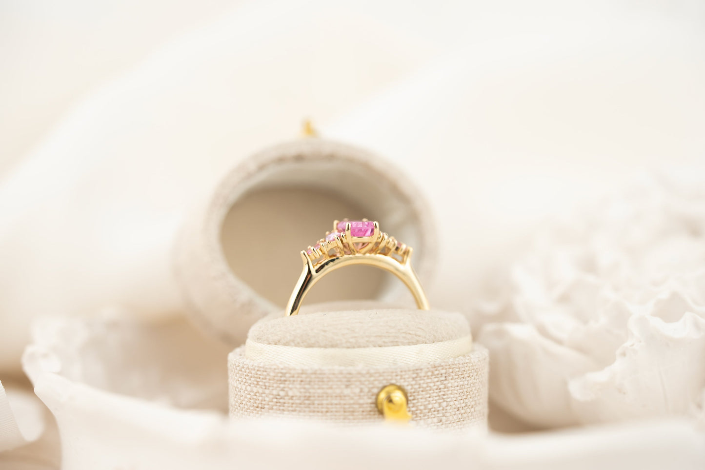 The Maeve Ring | 0.97 CT Pear Starbrite™ Pink Sapphire + Pink Sapphire Accents