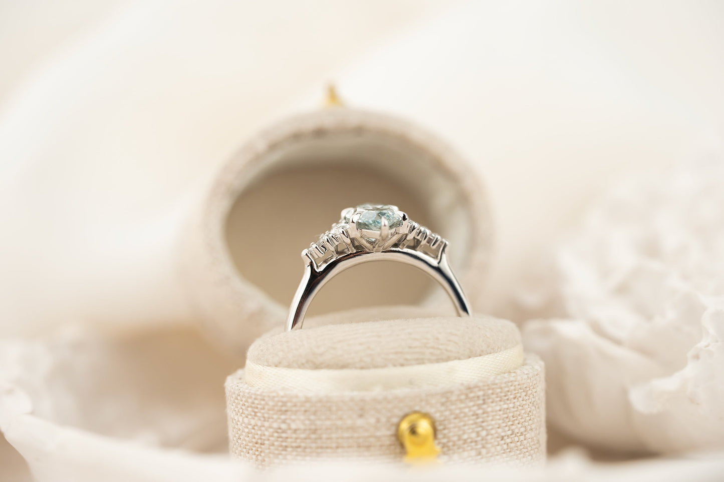 The Maeve Ring | 1.5 CT Marquise Teal Blue Diamond