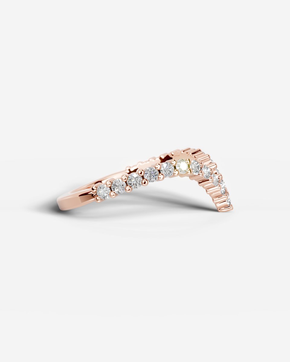 Dawn Lab Grown Round Diamond Wedding Ring - Rose Gold