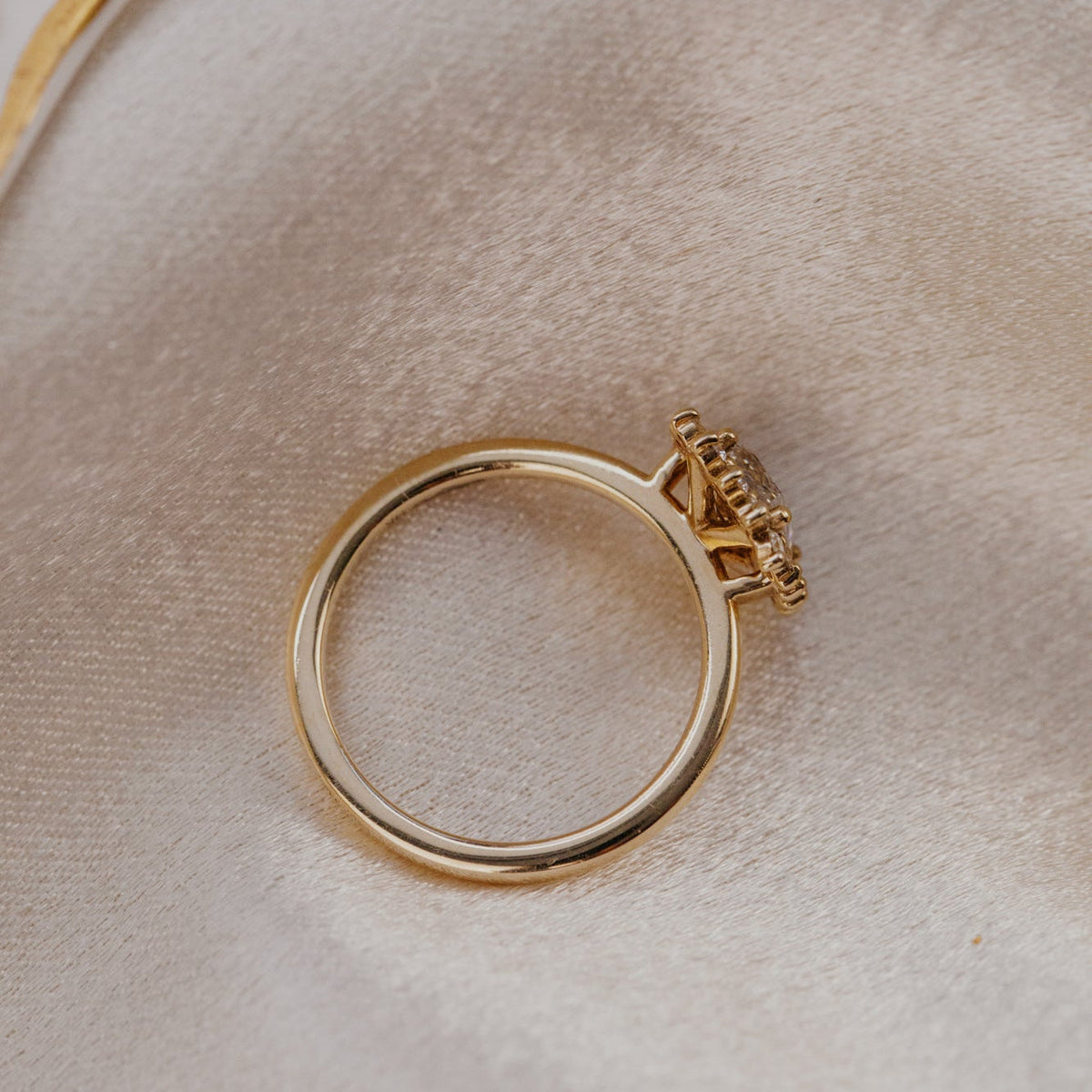 The Camille Emerald Cut Champagne Diamond Ring