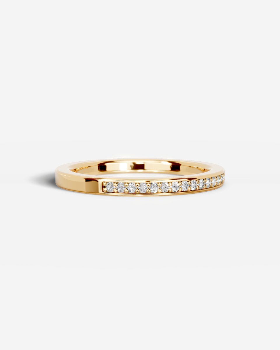 Giselle Lab Grown Round Diamond Wedding Ring - Yellow Gold