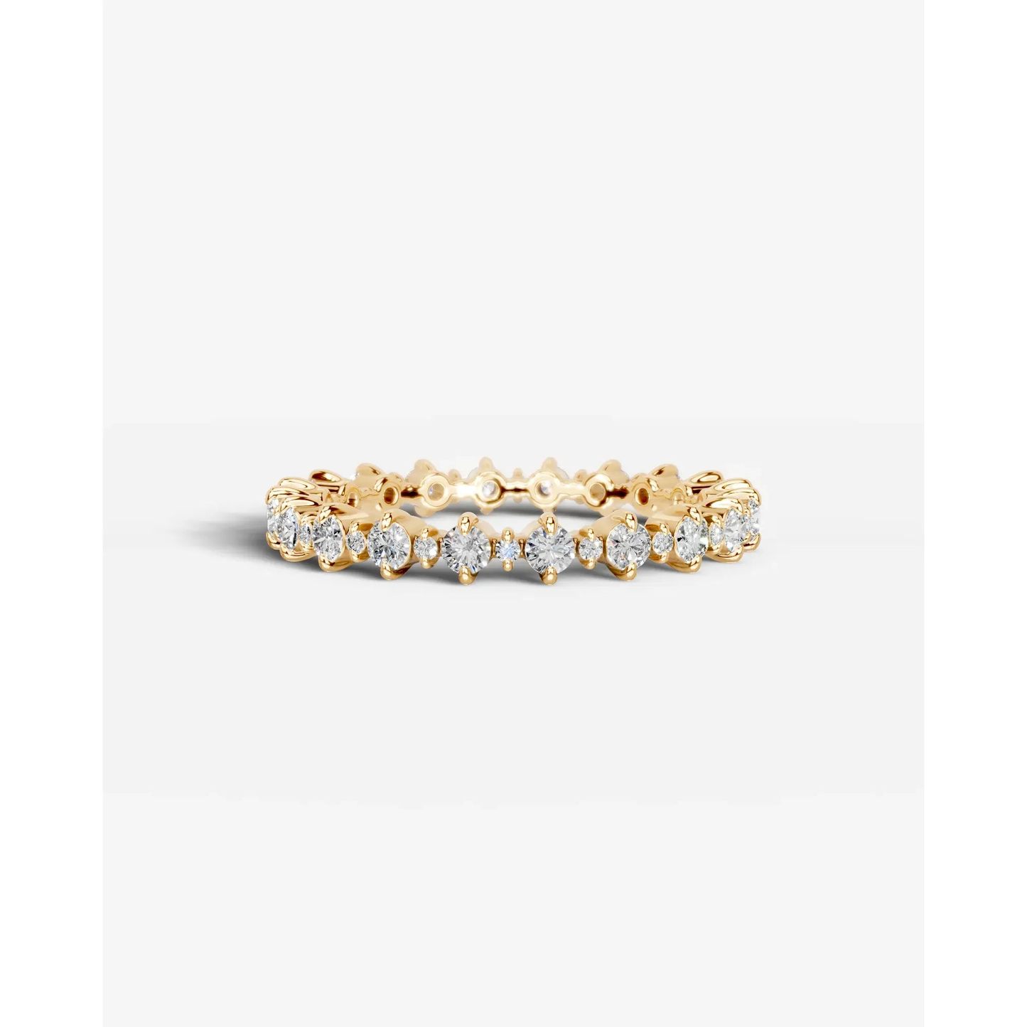 Halle Lab Grown Round Diamond Wedding Ring - Yellow Gold - 18K - 3ct