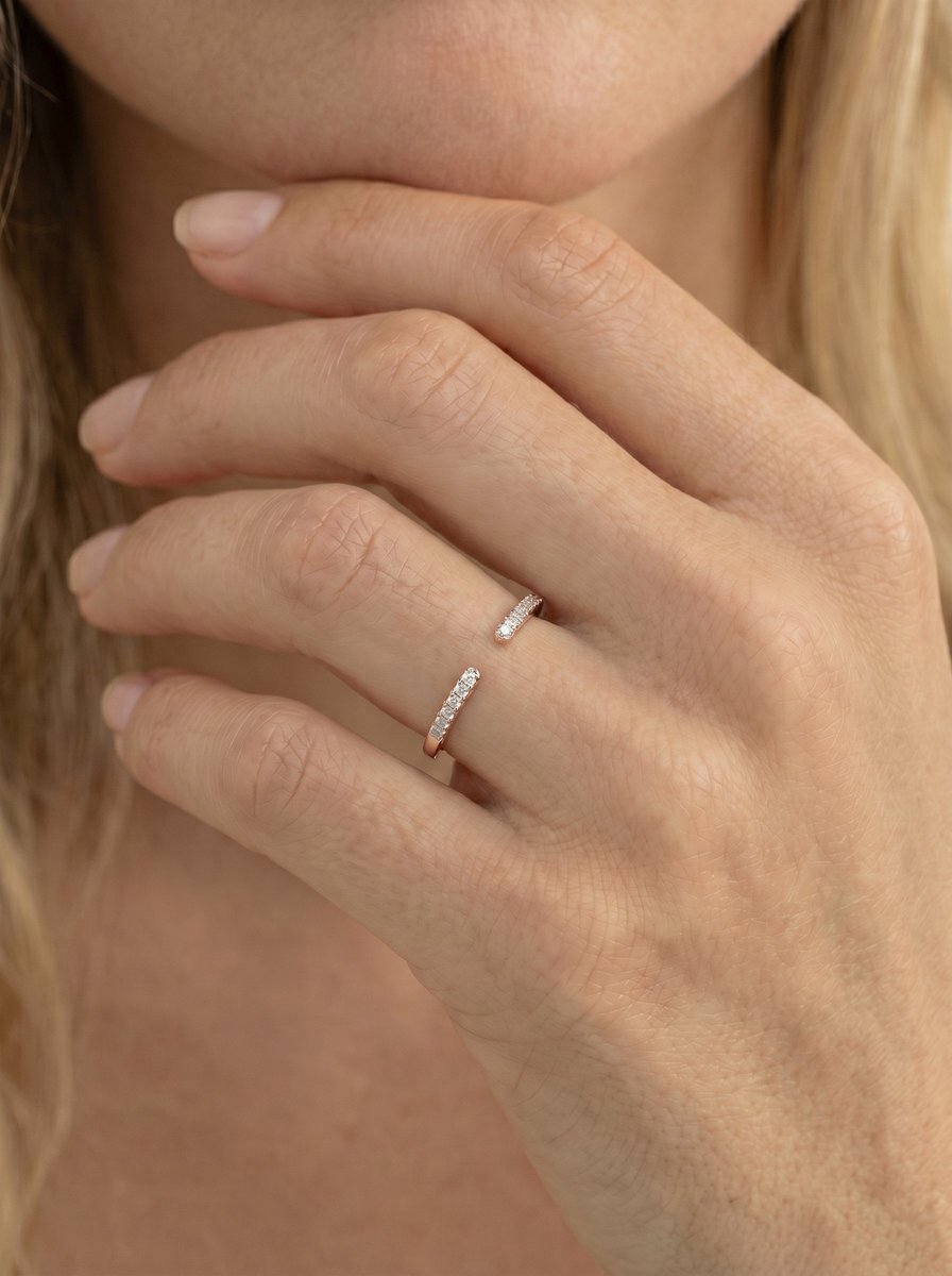 Himari Lab Grown Round Diamond Wedding Ring - Rose Gold