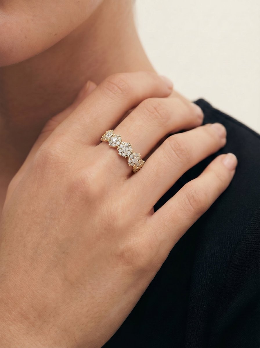 Holly Lab Grown Round Diamond Wedding Ring - Yellow Gold