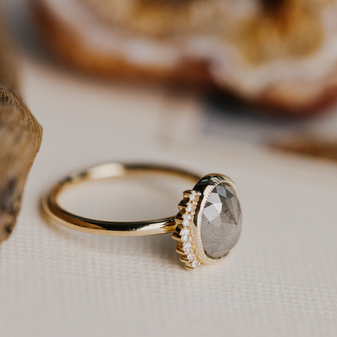 The Julian Oval Rustic Diamond Ring