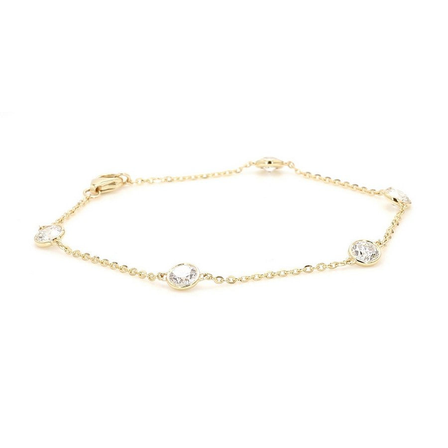 14K Yellow Gold Station Bracelet