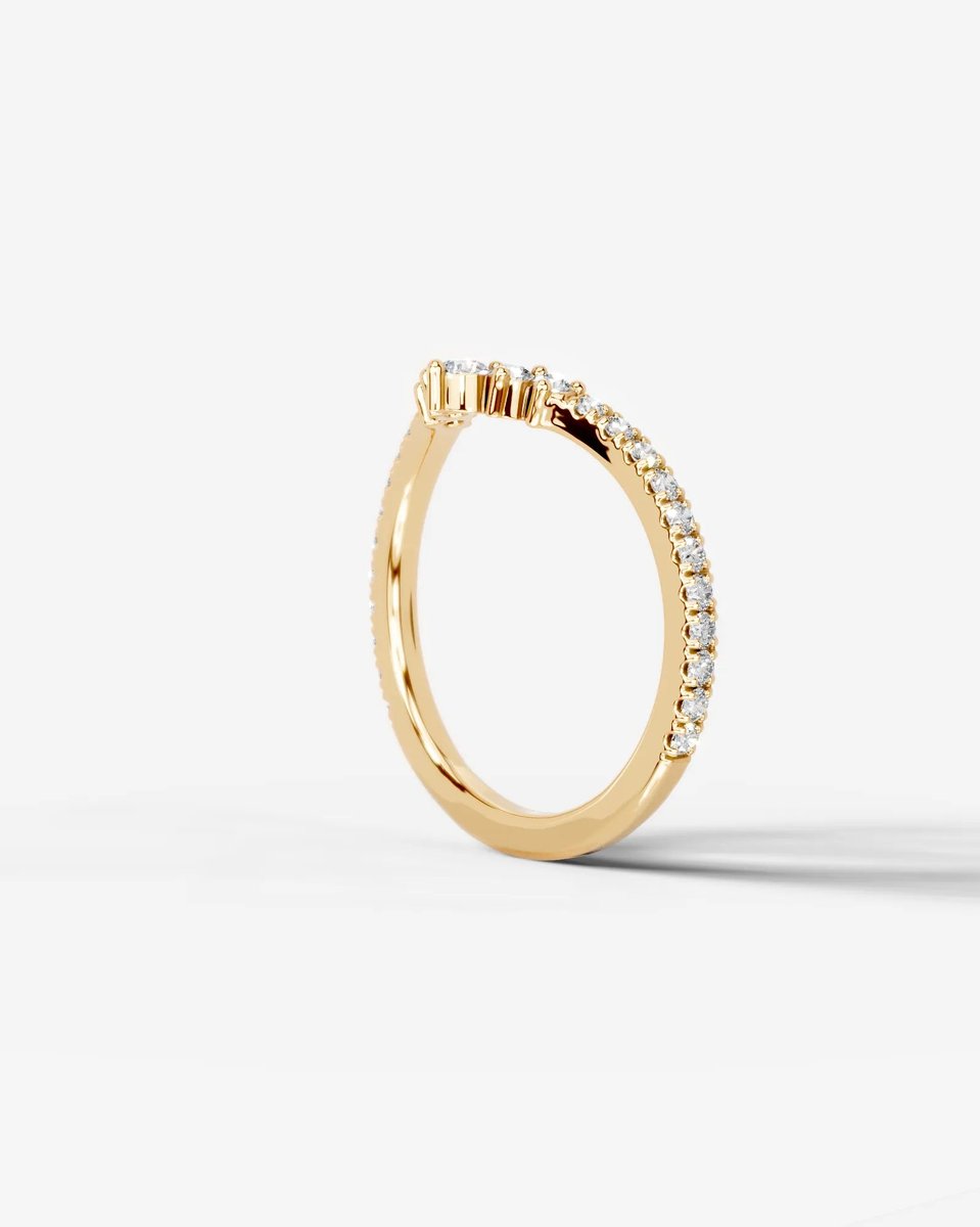 Mia Lab Grown Round Diamond Wedding Ring - Yellow Gold