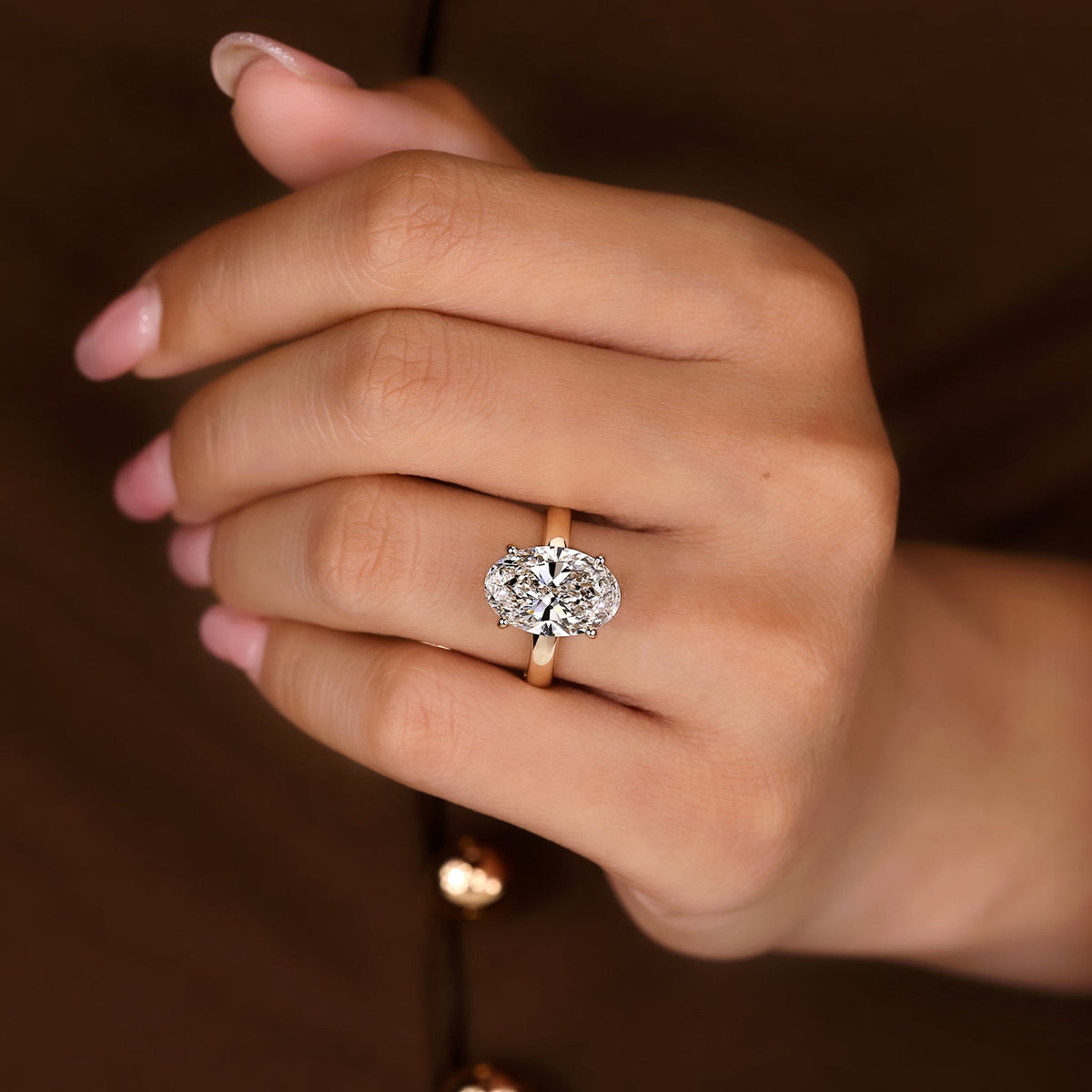 5 - 10 Carat Oval Cut Diamond Hidden Halo Engagement Ring