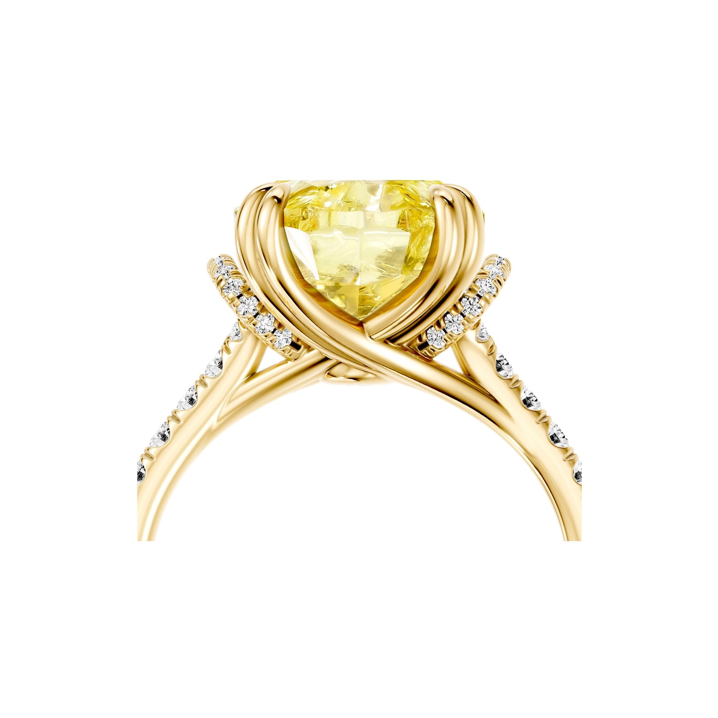 Lara Jewels High Jewellry High Jewelry | Nathalie Oval Cut Yellow Diamond Solitaire Engagement Ring - Oval - 18k Yellow Gold - Lifestyle View