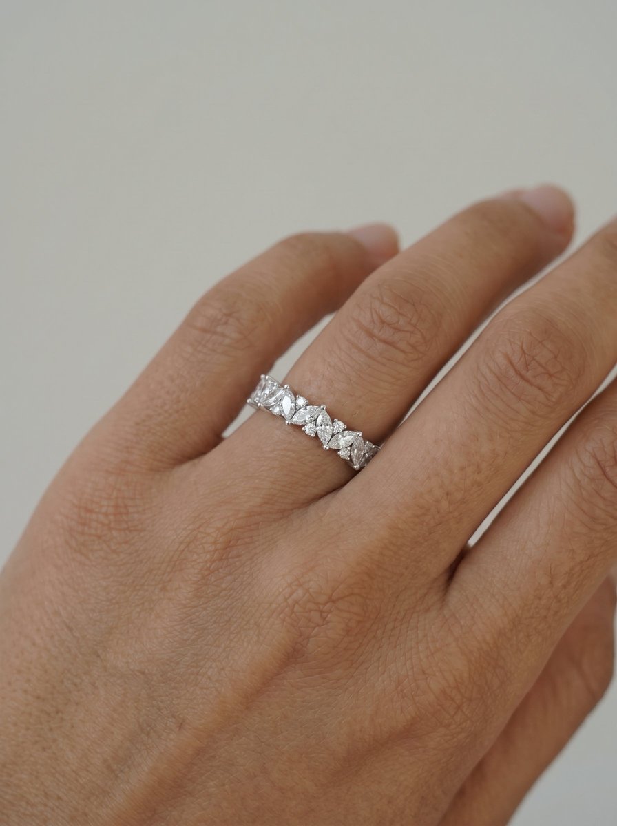 Regina Lab Grown Marquise Diamond Wedding Ring - Platinum