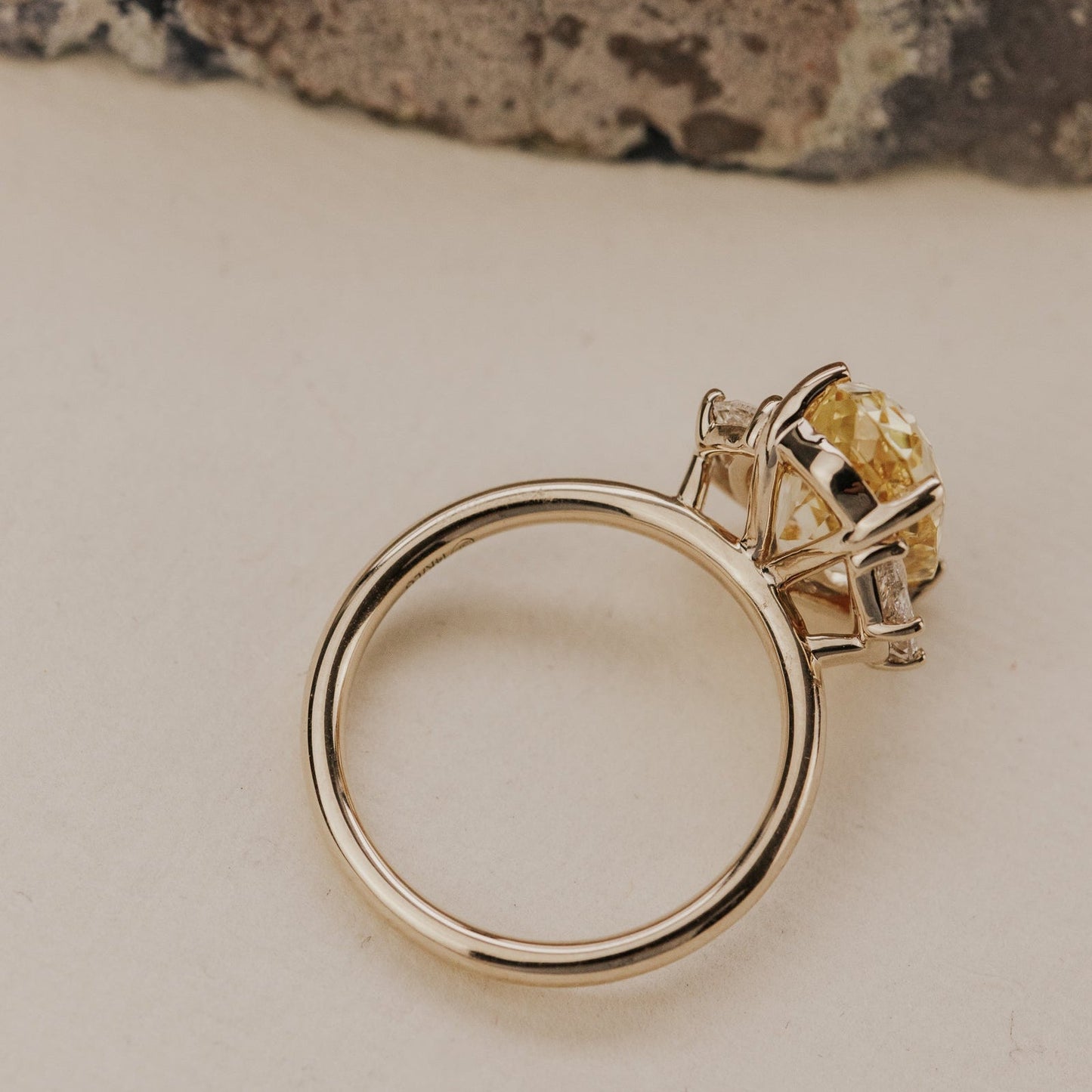The Thalia Elongated Oval Yellow Sri Lanka Sapphire Ring