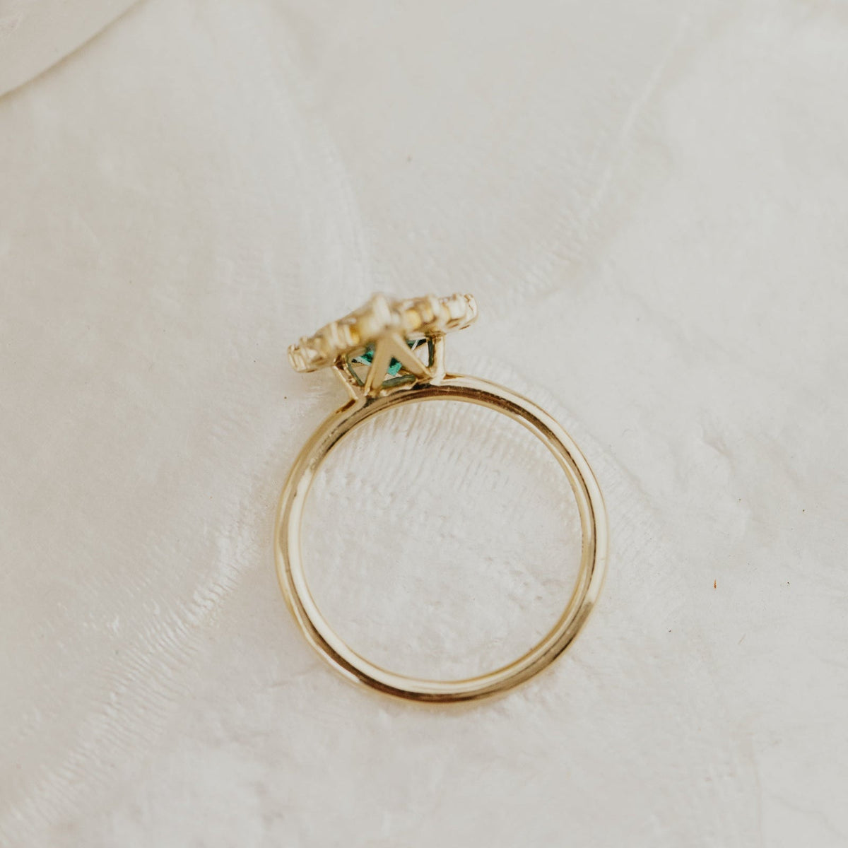 The Athena Round Emerald Ring