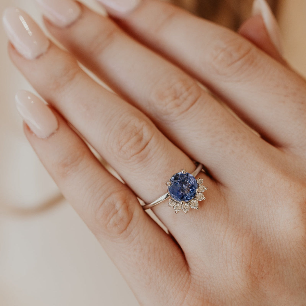 The Dillon Round Blue Sapphire Ring