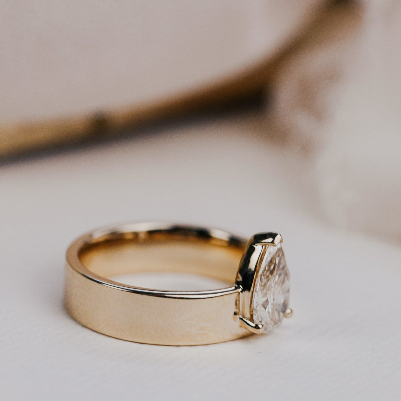The Sezanne Pear Champagne Diamond Ring