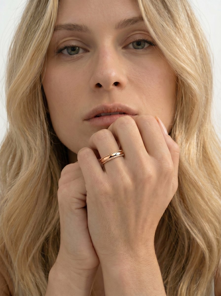 Sacha Wedding Band Lab Grown R Diamond Wedding Ring - Rose Gold