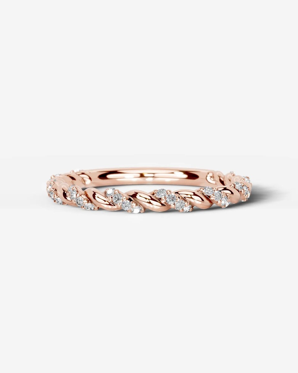Sunniva Lab Grown Round Diamond Wedding Ring - Rose Gold