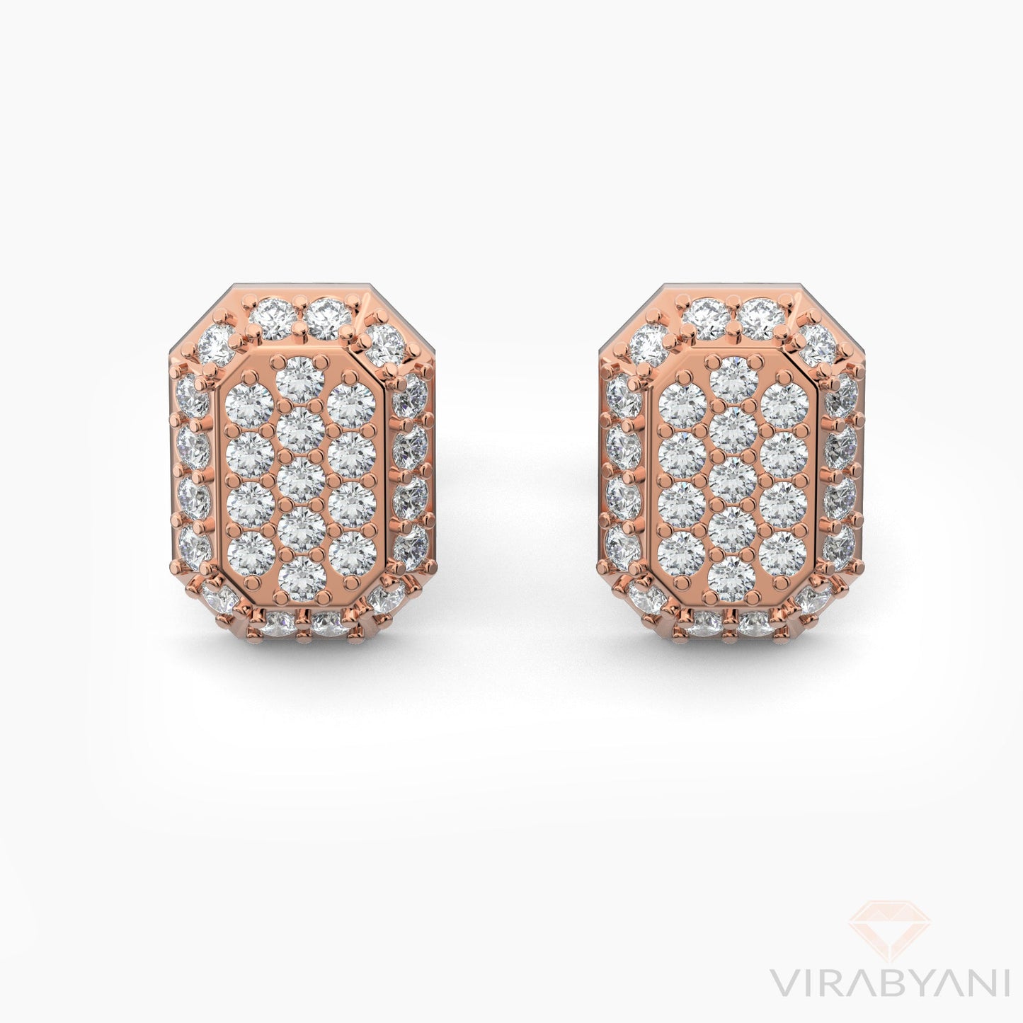 Emerald Shaped AMoré Pavé Earrings With 0.45 ct. Diamonds - Platinum 950