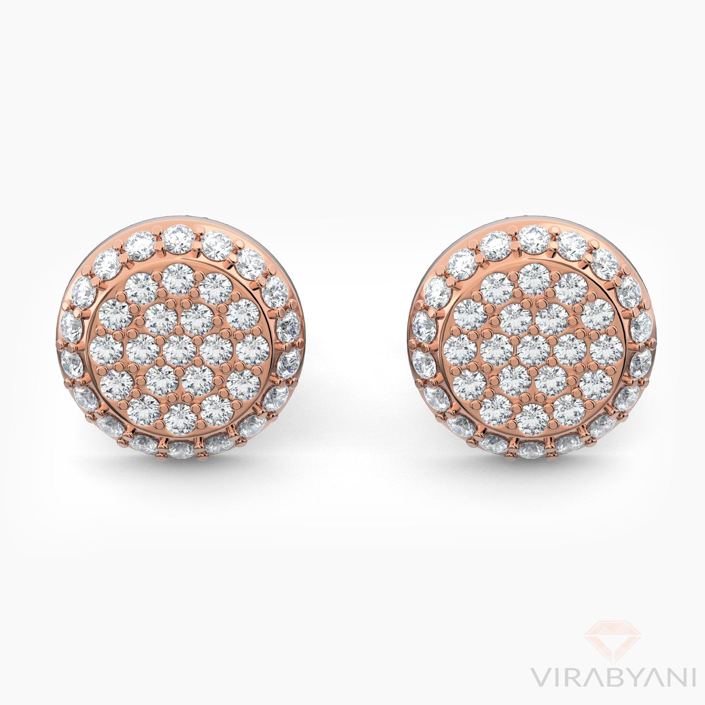 Round Shaped AMoré Pavé Stud Earrings With 0.60 ct. Diamonds - Platinum 950